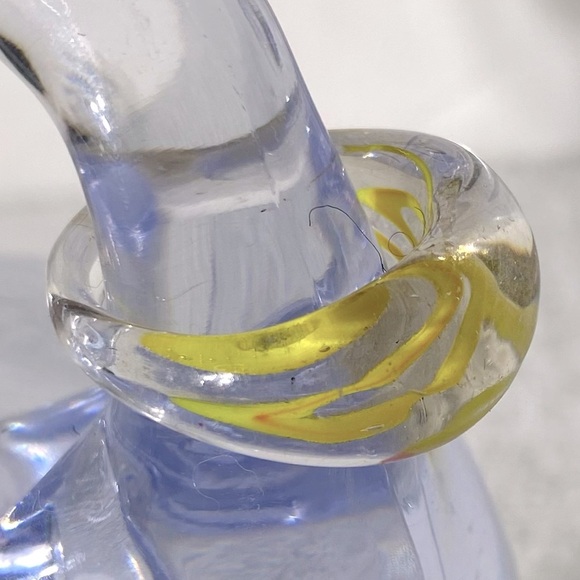 Vintage Art Glass Handmade Yellow Orange Band Ring - Picture 6 of 12